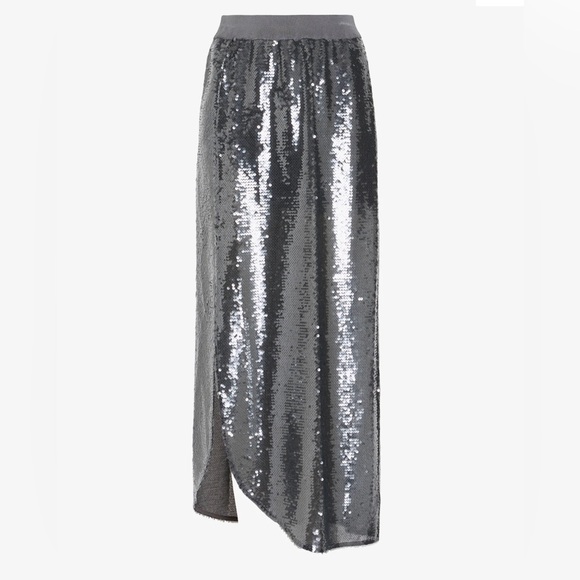All Saints Gray and Silver Midi Skirt - Picture 2 of 16
